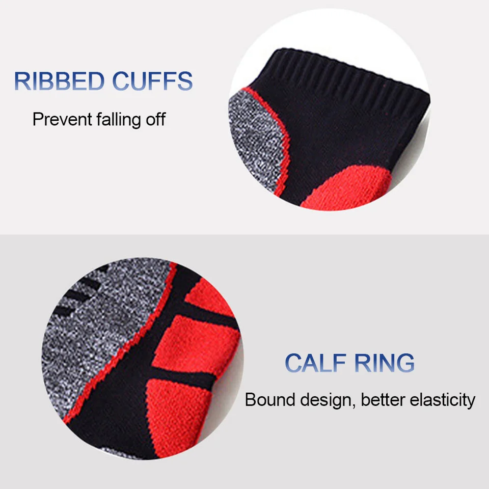 KoKossi Winter Mountaineering Skiing Socks Soft Thickening Heightening Breathable Men Women Towel Bottom Socks Long Tube Outdoor