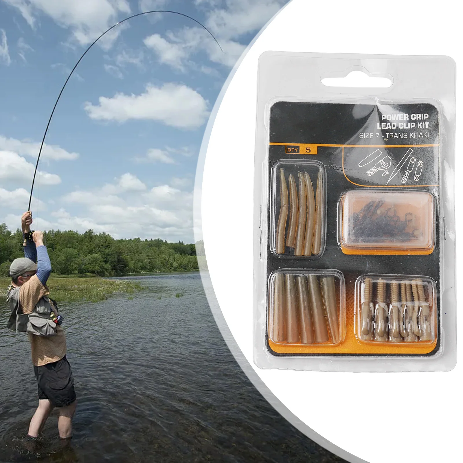 

30PCS/Set Brown Carp Fishing Helicopter Rig Kit Easy to Use Accessories Included Exquisite Packaging Soft Rubber Material