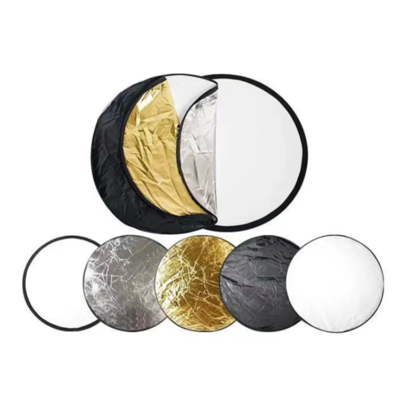 Photography Reflector Portable 5 in 1 Round Collapsible Photo Studio Light Diffuser Multi Color Outdoor 60/80/110CM HUANYINGBJB