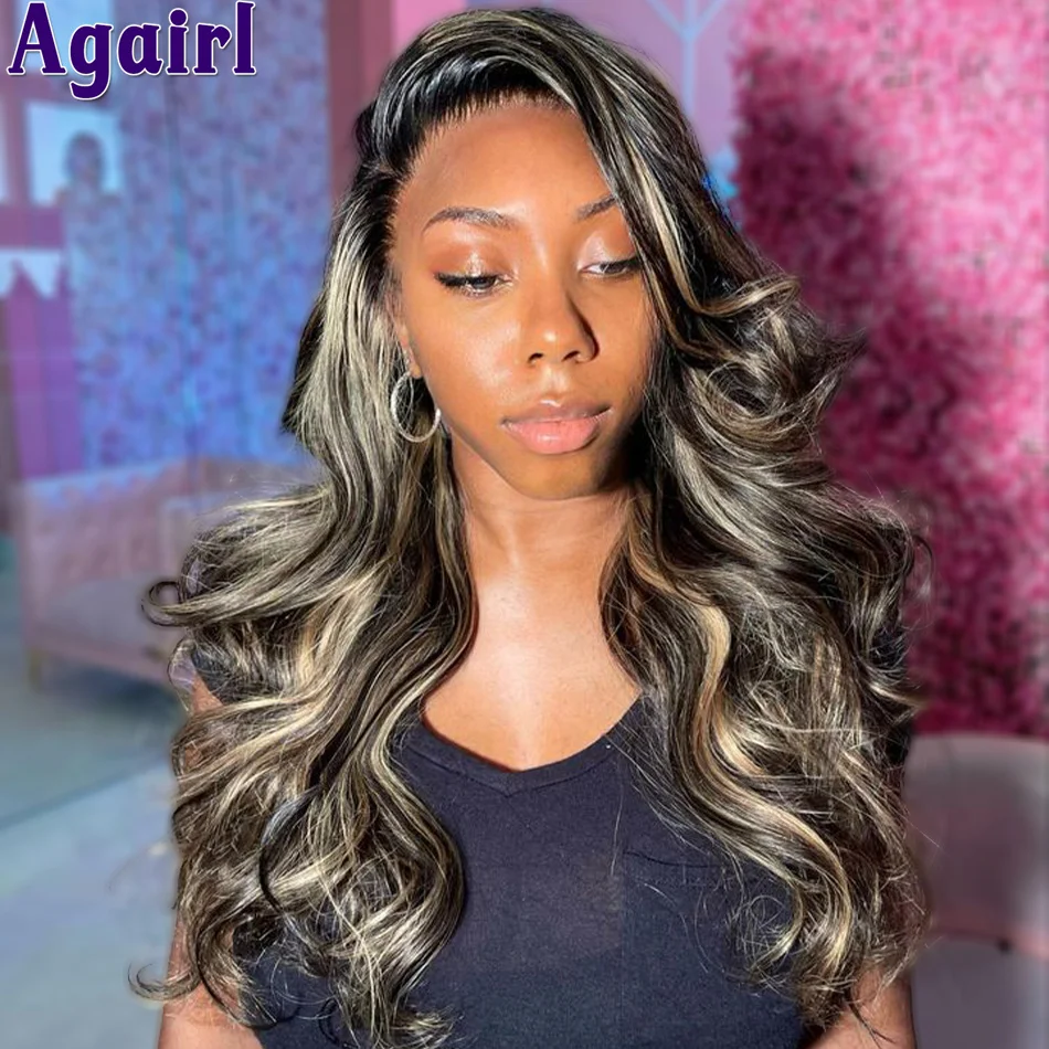 

1B/27 Highlights Blonde Glueless 13x4 Lace Frontal Wig 200% Density 13X6 Body Wave Human Hair Wigs Wear Go 6X4 Lace Closure Wig