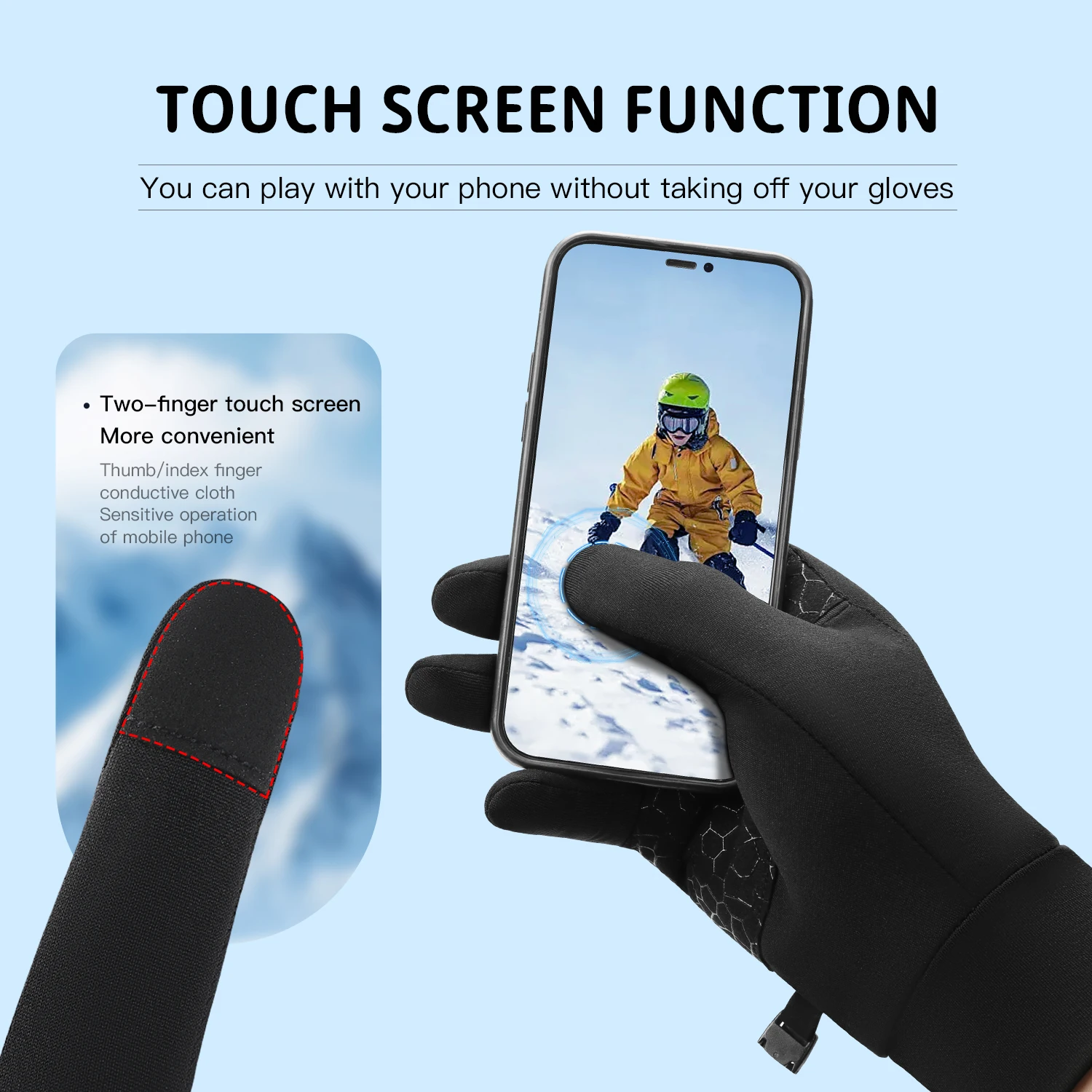 Parent Child Autumn And Winter Children'S Sports Running Cycling Touch Screen Warm Gloves With Fleece Anti Cold Cycling Gloves