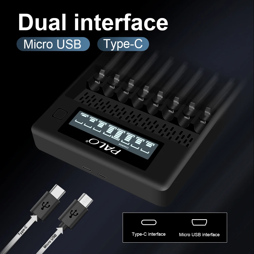 8 Bay LCD Display Fast Smart AAA AA Charger for 1.2V AA AAA 2A 3A Ni-MH NiCd Rechargeable Battery battery charger,fast charger