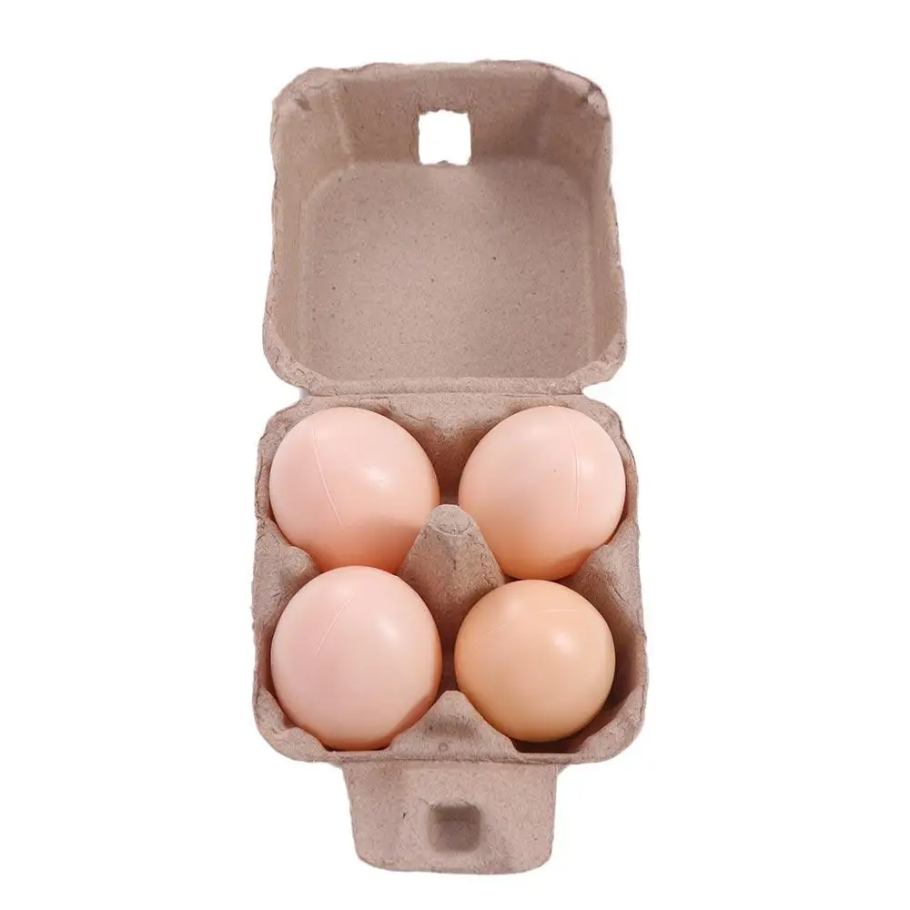 10Pcs Creative 4 Grids Paper Pulp Egg Cartons Space Saving Reusable Empty Egg Storage Box Stackable Egg Containers Refrigerator 2