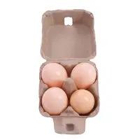 10Pcs Creative 4 Grids Paper Pulp Egg Cartons Space Saving Reusable Empty Egg Storage Box Stackable Egg Containers Refrigerator 2