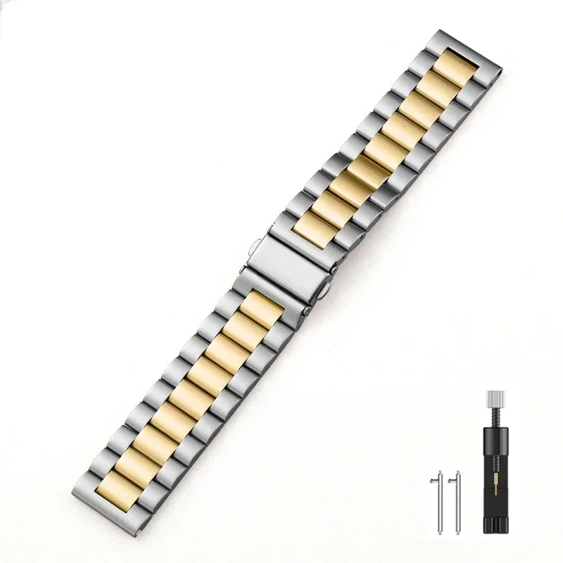 Premium 22mm Stainless Steel Metal Watch Strap Bracelet