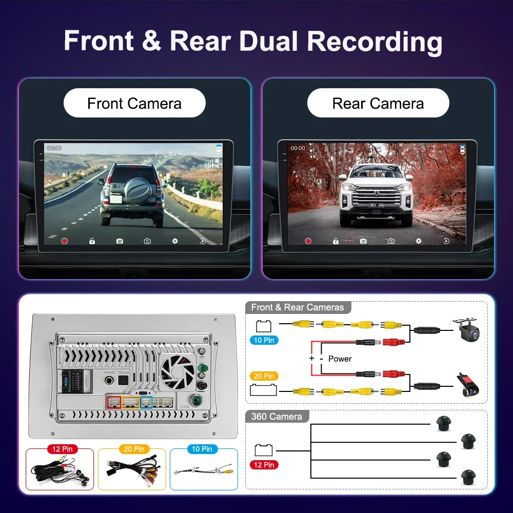 Car Radio A7870 Android Auto 9 10 inch 2K Screen With 360 Cameras Wireless CarPlay 12 256 Android 13 Car Multimedia Player For KIA HYUNDAI