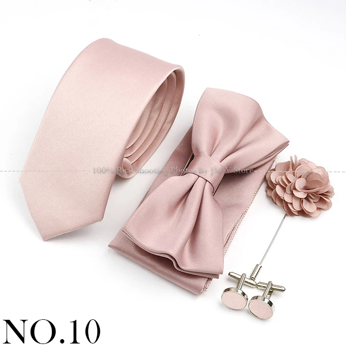 Hot Sale Bowtie Cufflink Brooch Tie Set Polyester Purple Blue Sage Green Necktie For Groom Suit Wedding Cravat Shirt Accessory