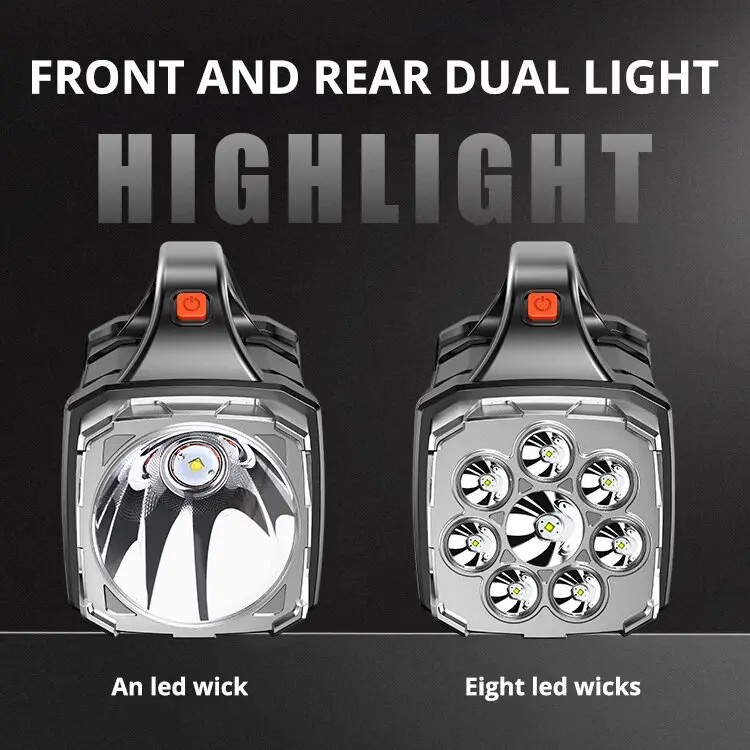Description Picture 4 of itemPortable Powerful USB Rechargeable Flashlight Solar LED Light With COB Work Light 4 Gear Charge Mobile Phone Camping Lamp