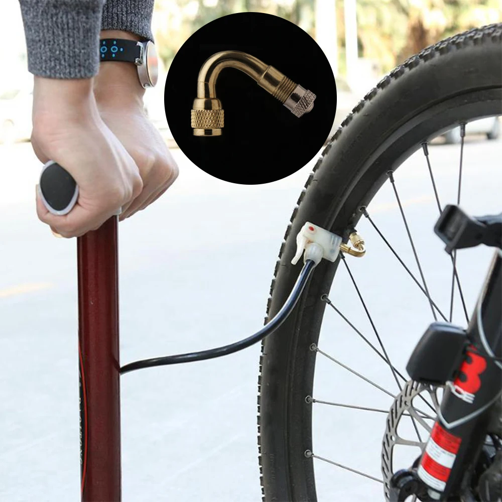 Bicycle Valve Adapter Bicycle Valve Accessories Bicycle Valve Extender 1Pc 45/90/135 Degree Air Tyre Valves For Truck Motorcycle Cycling Accessories Adapter Car Valve Extension Stem Brass
