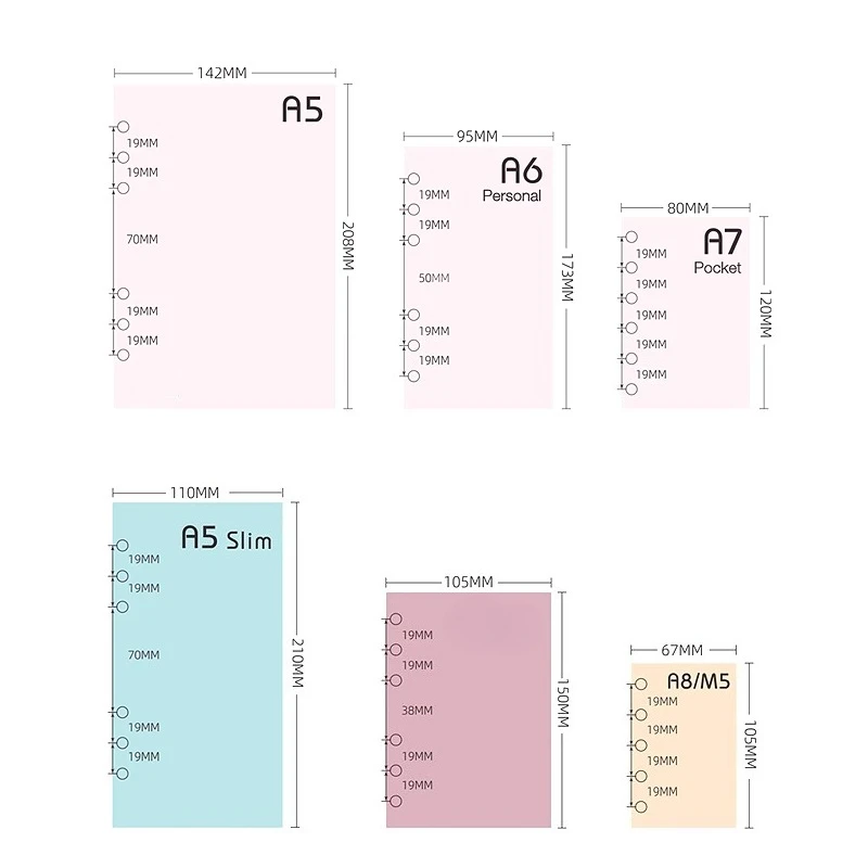 Minimalist Grid Weekly Planner Refill - Loose Leaf Notebook Journal Stationery Supplies