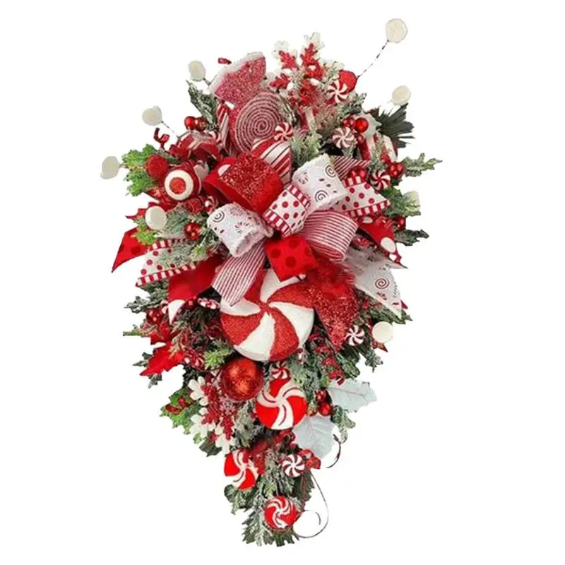 

Рождественское украшение в виде цветов, виноградной лозы, сосновых конусов, украшение для рождественской елки, венок, композиция для окон и дверей