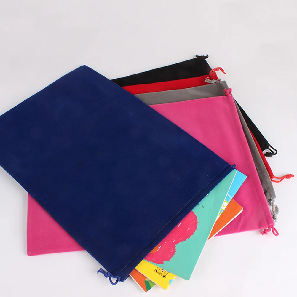 5Pcs 헤어 드라이어 파우치 25x10 Cm 블랙 드로우 스트링 백 다기능 보관 파우치 선물용 부드러운 린트 소재 쥬얼리