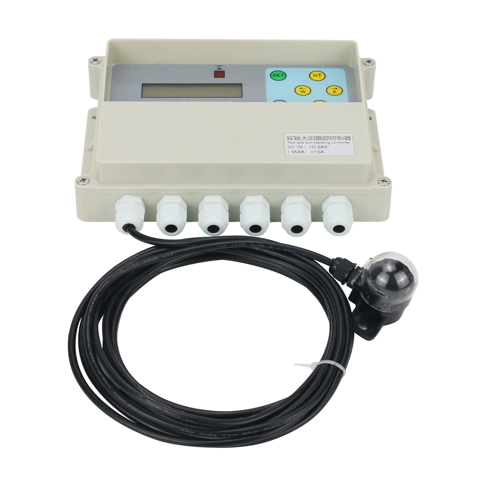Dual Axis Solar Tracker Controller with Remote Control Wind Speed Sensor + DC Two Axis Gimbal solar controller
