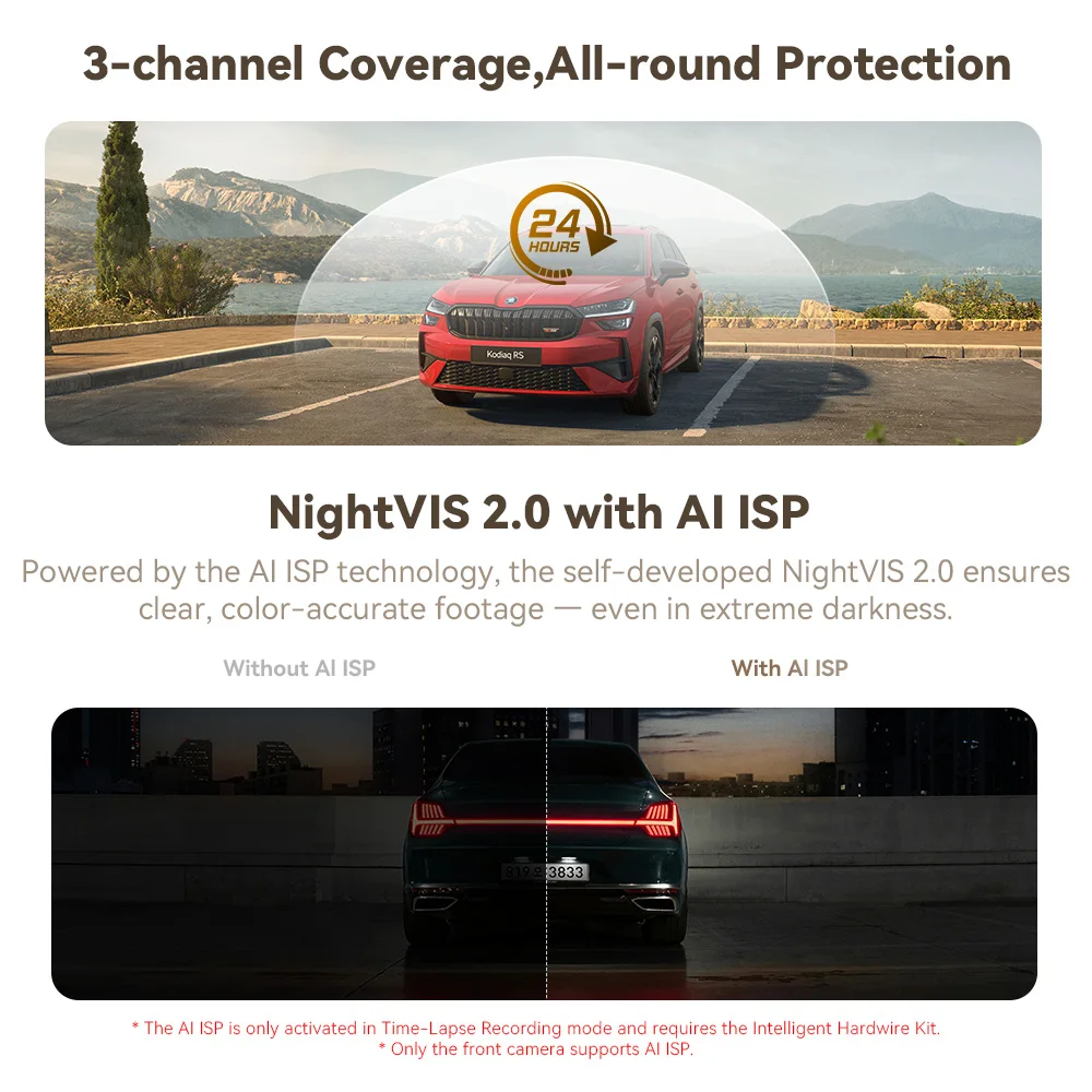 【חדש】DDPAI Z60Master Dash Cam 4K+2K 2/3 ערוצים קדמי ואחורי Dual HDR Night Vision WiFi6 GPS ADAS Anti-Flicker Dash מצלמת רכב