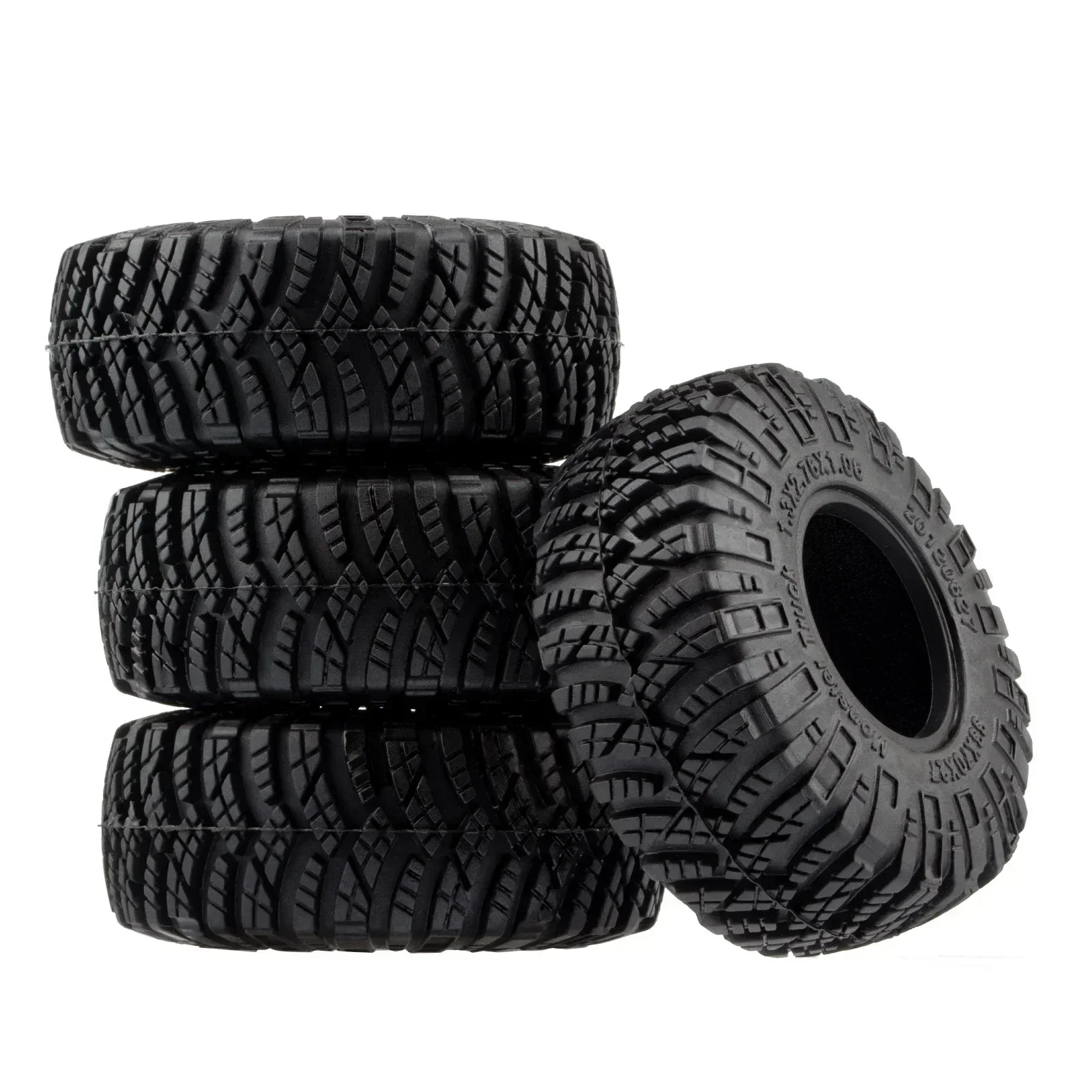4 neumáticos Monster Truck 1/24 con llanta de ruedas para RC Car Crawler Axial SCX24 AX24 FMS