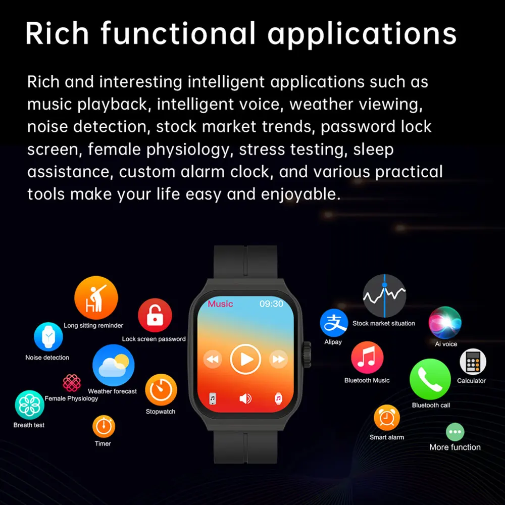 Amoled-smartver à Prova Dágua para Android Ios Novo Relógio Inteligente 3d Tela Curva Flexível Chamada Bluetooth Freqüência Cardíaca Nfc 196 - Image 2