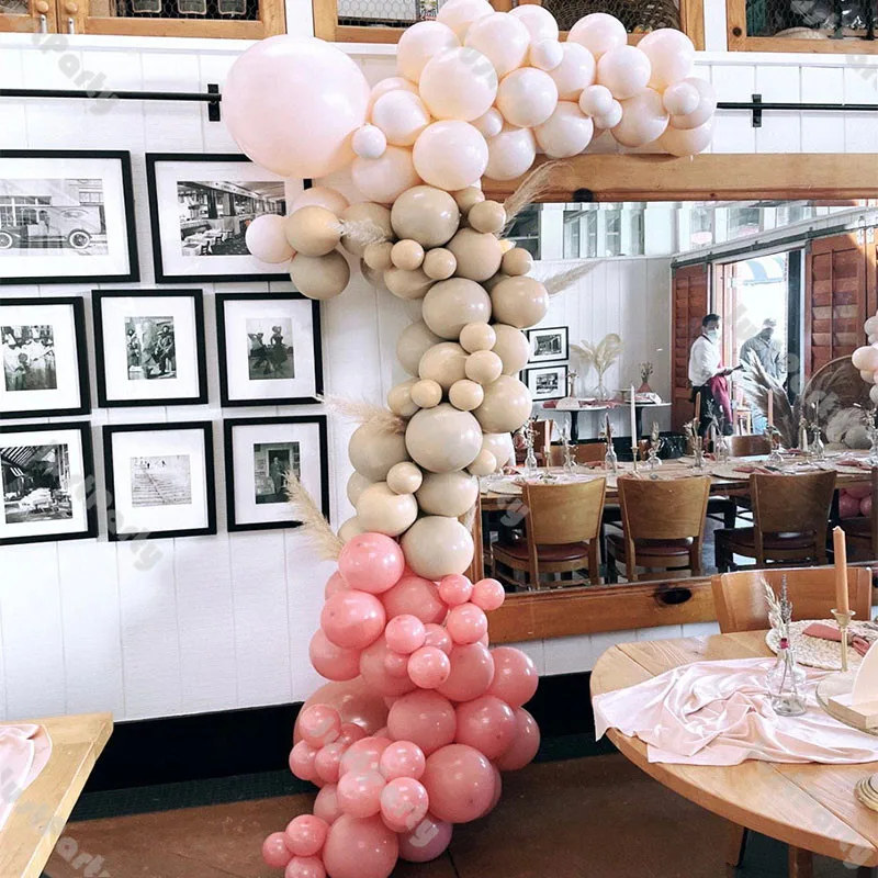 

Boho Beige Apricot Retro Pink Balloon Garland Arch Kit Baby Shower Decoration Wedding Supplies Girl Birthday Bridal Shower Decor