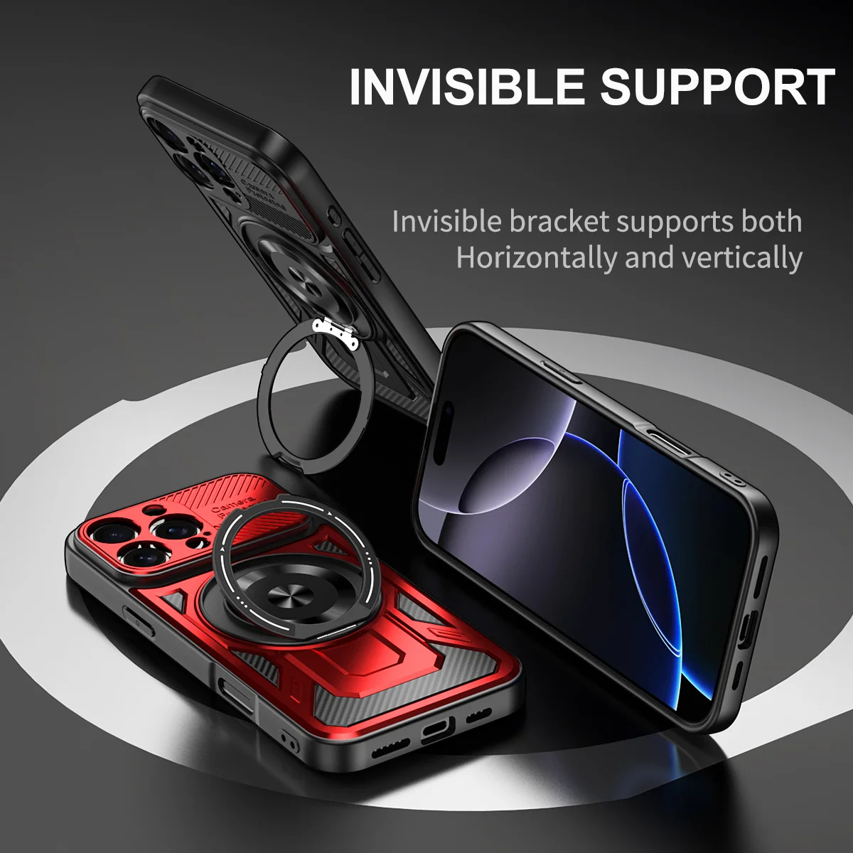 Enhanced Rotating Magnetic Armored Phone Case - Durable Protective Cover