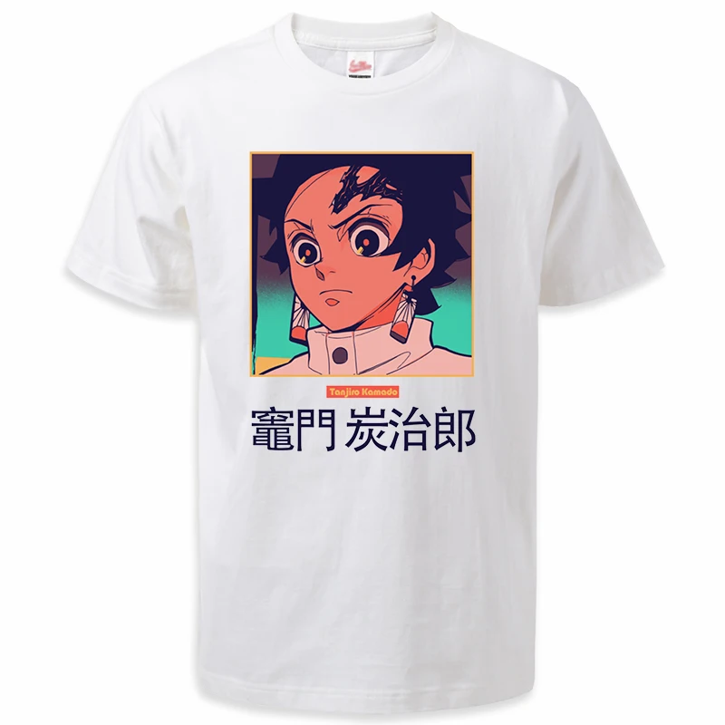 

2024 Summer Mens Demon Slayer T Shirts Japan Anime Tanjirou Kimetsu No Yaiba Tshirt High Quality Streetwear Crewneck T-shirt