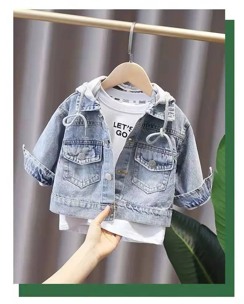 Children's denim jacket coat kids jackets kids coats for boy girl hooded baby spring autumn