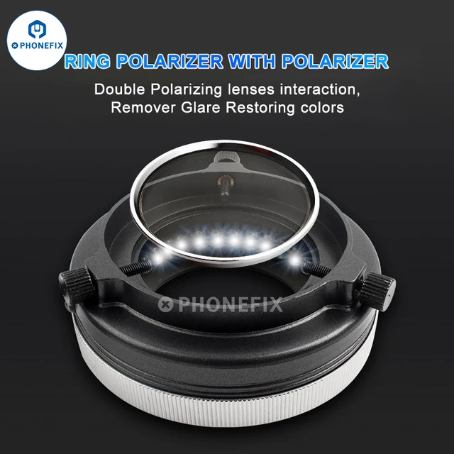 Microscope Polarized LED Ring Light Lamp Anti Glare 35pcs DIP LED 35pcs SMD LED Eliminating Reflections and Restoring Colors 2