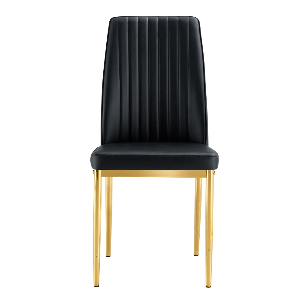 Modernes, ergonomisches 4-teiliges Esszimmerstuhl-Set – stabile silberne Metallbeine, gepolsterter Sitz aus weißem PU-Leder, stilvoll und elegant – Detail 30
