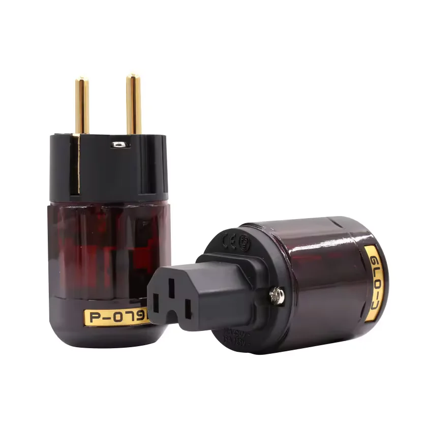 2 pieces P-079E Schuko plug EU version power plugs for audio power cable
