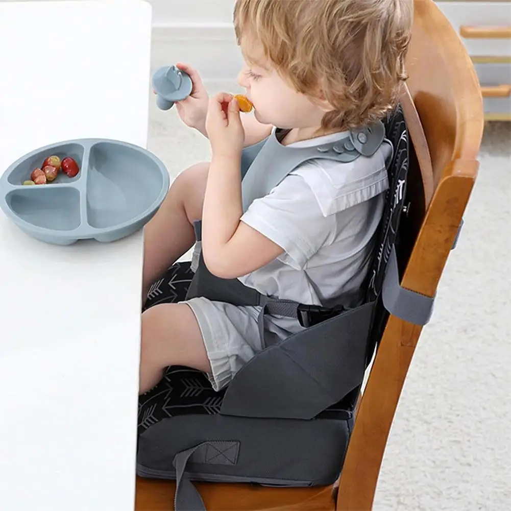 Portable Folding Child Seat Heightening Cushion Baby Dining Chair Learning Safety Belt Non-slip Cushion Children's Products 3