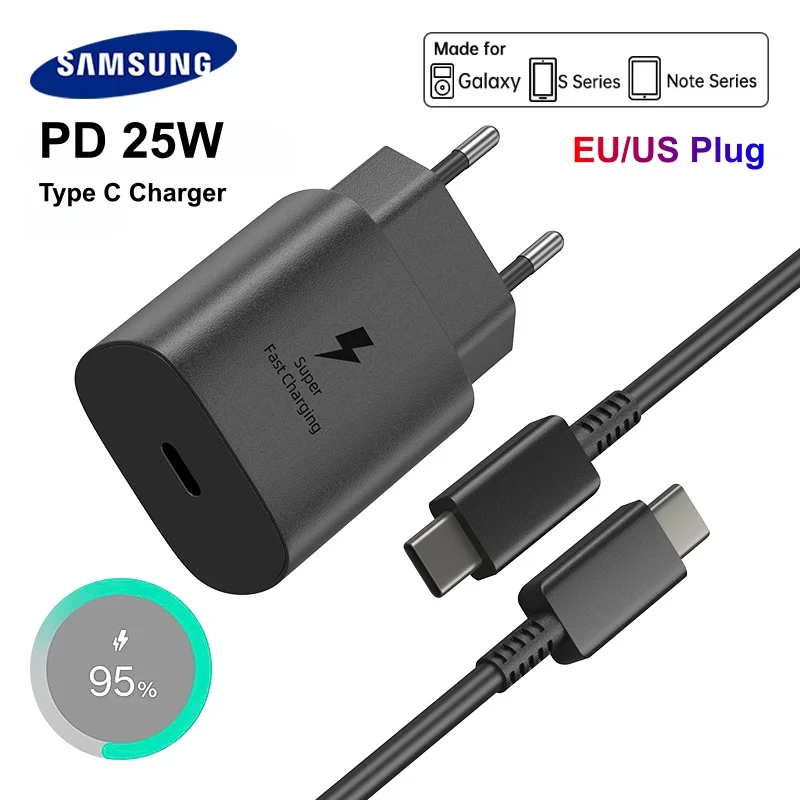 High-Speed 25W USB-C Fast Charger with Multiple Cable Length Options