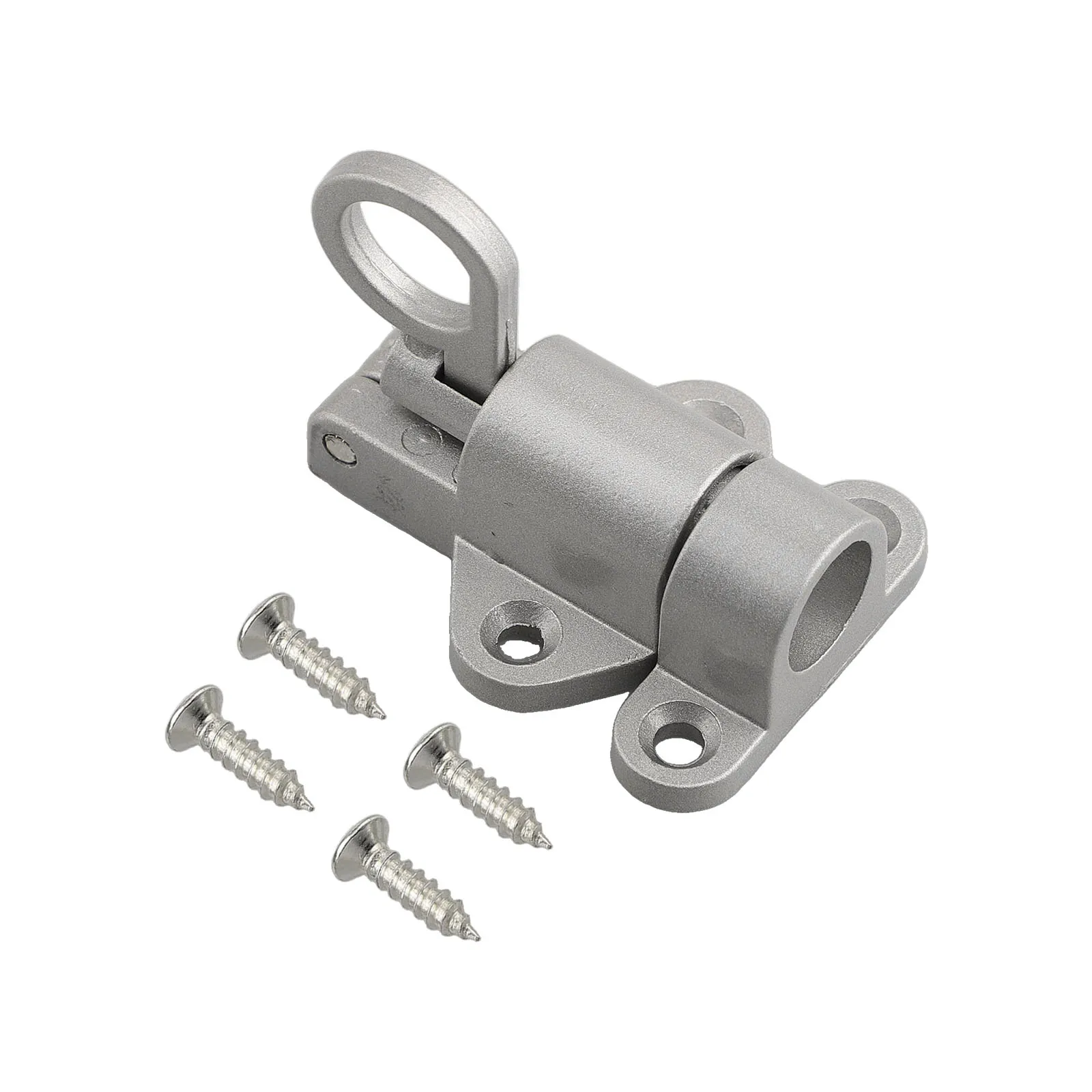 1 Set Self-closing Latch Bolt Spring Loaded 58 X 44 Mm Aluminum Alloy Black/White/Silver Pull Ring Bounce