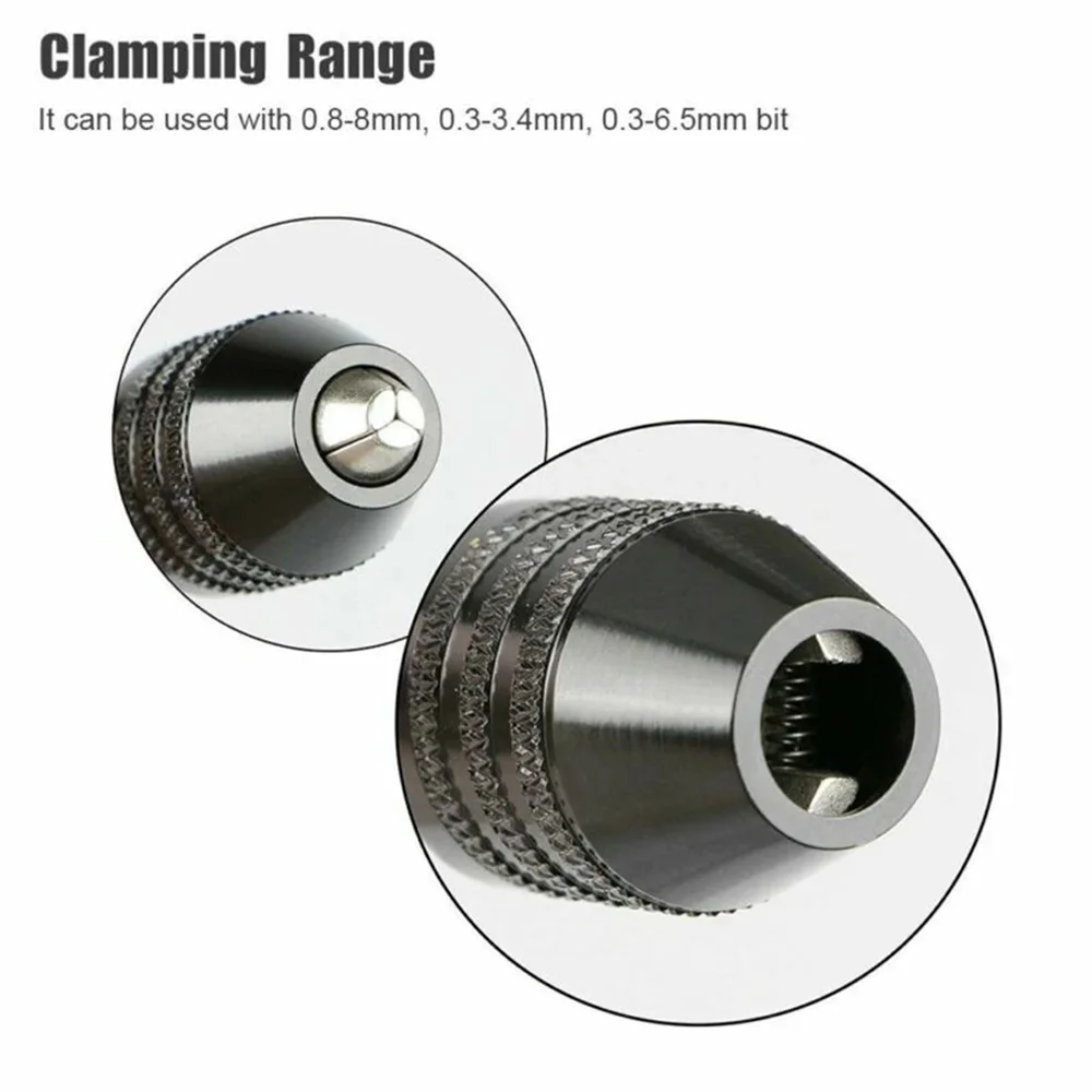 Keyless Drill Chuck 0.3-3.4mm Self-Tighten 1/4 inch Hex Shank Quick Change