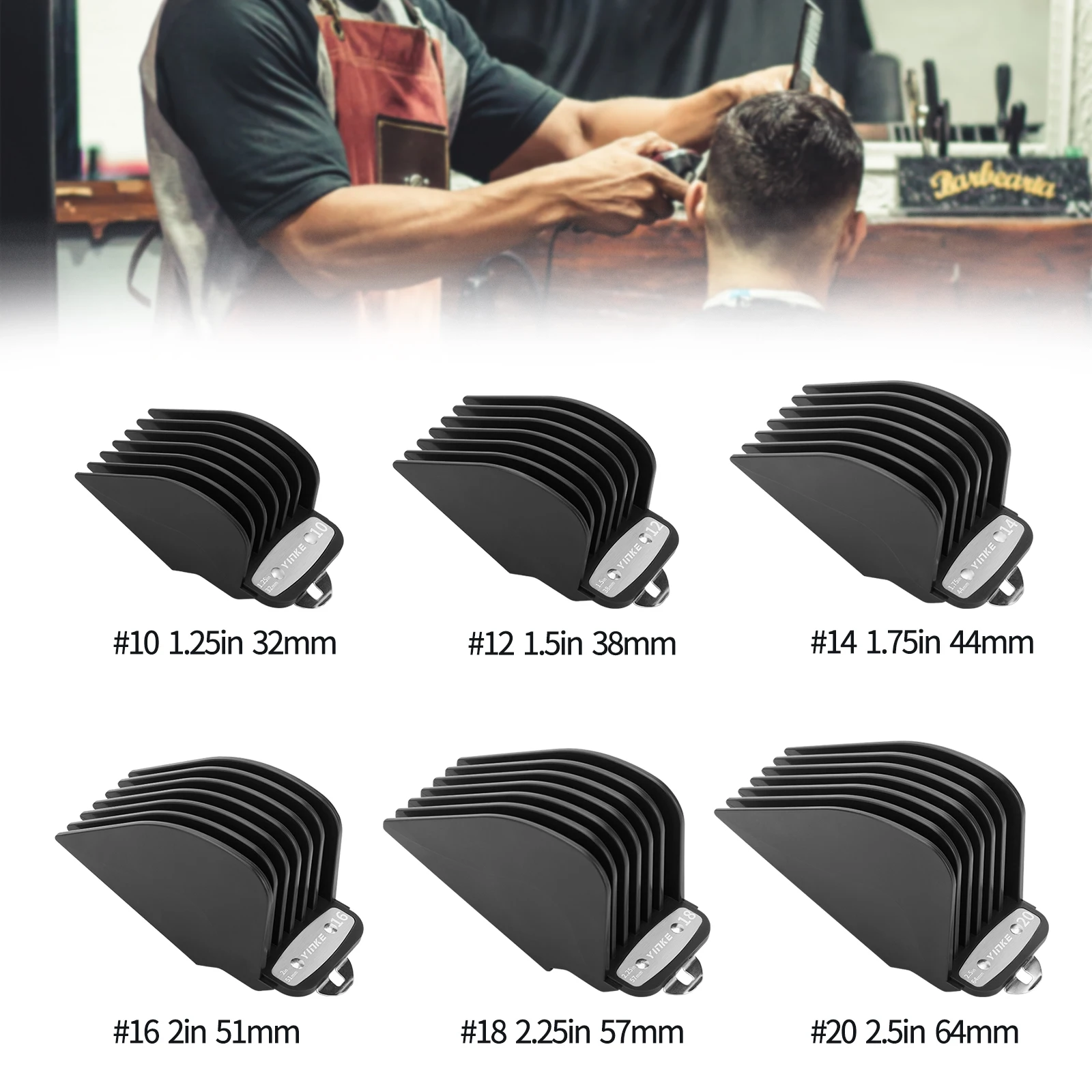 8-Pack Metal Hair Clipper Guide Combs – Replacement Limit Guards For Wahl Clippers (Red)