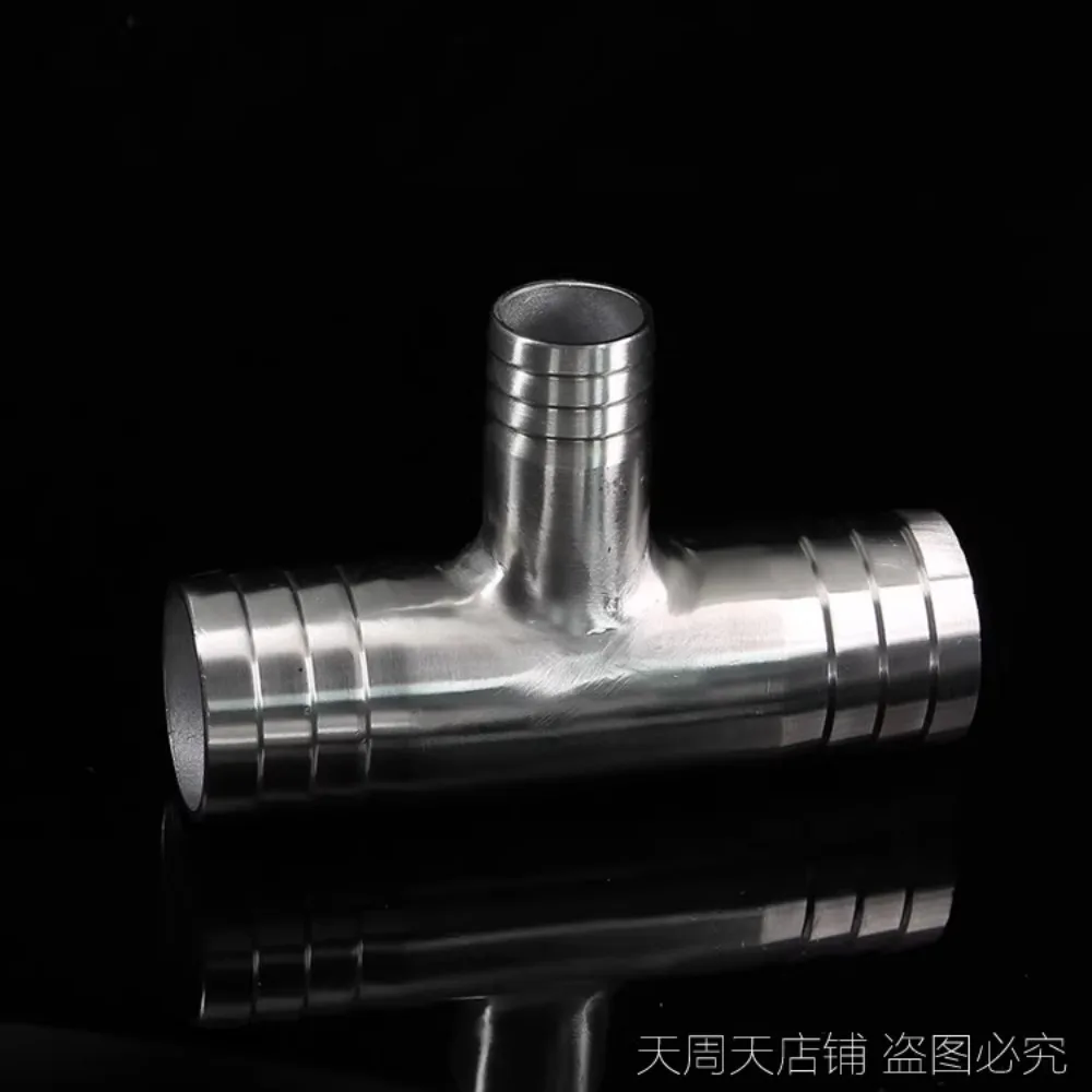 6 8 10 12 14 16 19 20 25 32 38-51mm Hose Barb Reducer Tee 3 Ways Splitter 304 Stainless Steel