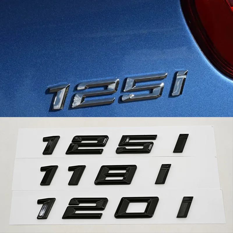 신형 3D ABS 자동차 레터 로고 118i 120i 125i 리어 트렁크 배지 엠블럼 스티커 BMW 1 시리즈 118i 120i 125i F40 테일 마킹
