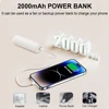 Portable Fan Mini Handheld Fan 2000mAh USB Rechargeable with Handy Power Bank Small Hand Held Foldable Pocket Fan for Travel 4