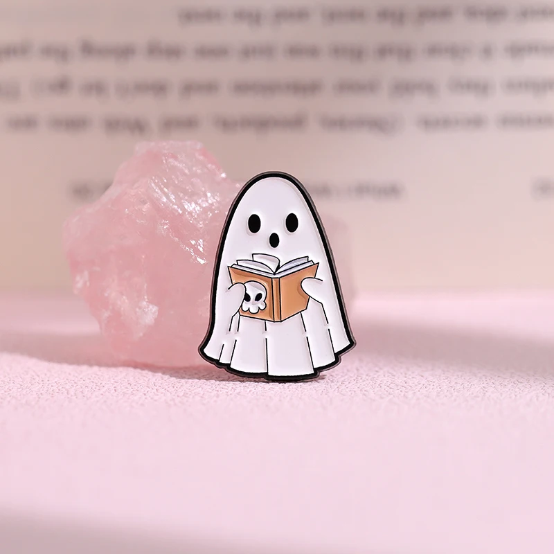 Fab-Boo-Lous Emaille Pins benutzer definierte Boo-Sheet Halloween gruselige Broschen Revers Abzeichen Cartoon niedlichen Ghost Schmuck Geschenk für Freunde – Detail 9
