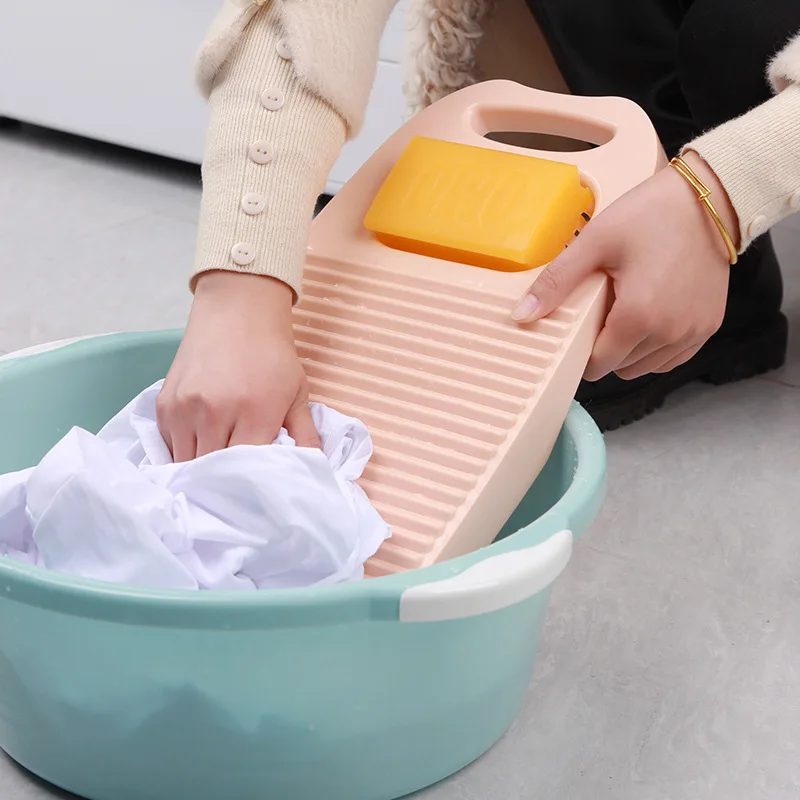 Wash Board Thickened Hand Wash Laundry Boards Dirty Clothes Washboard with Soap Holder Design for Underwear Lingerie Cleaning laundry board
