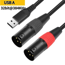 Premium USB - C to Dual XLR Audio Cable with Built - in DAC and Braided Design for Enhanced Sound Quality (USB A)