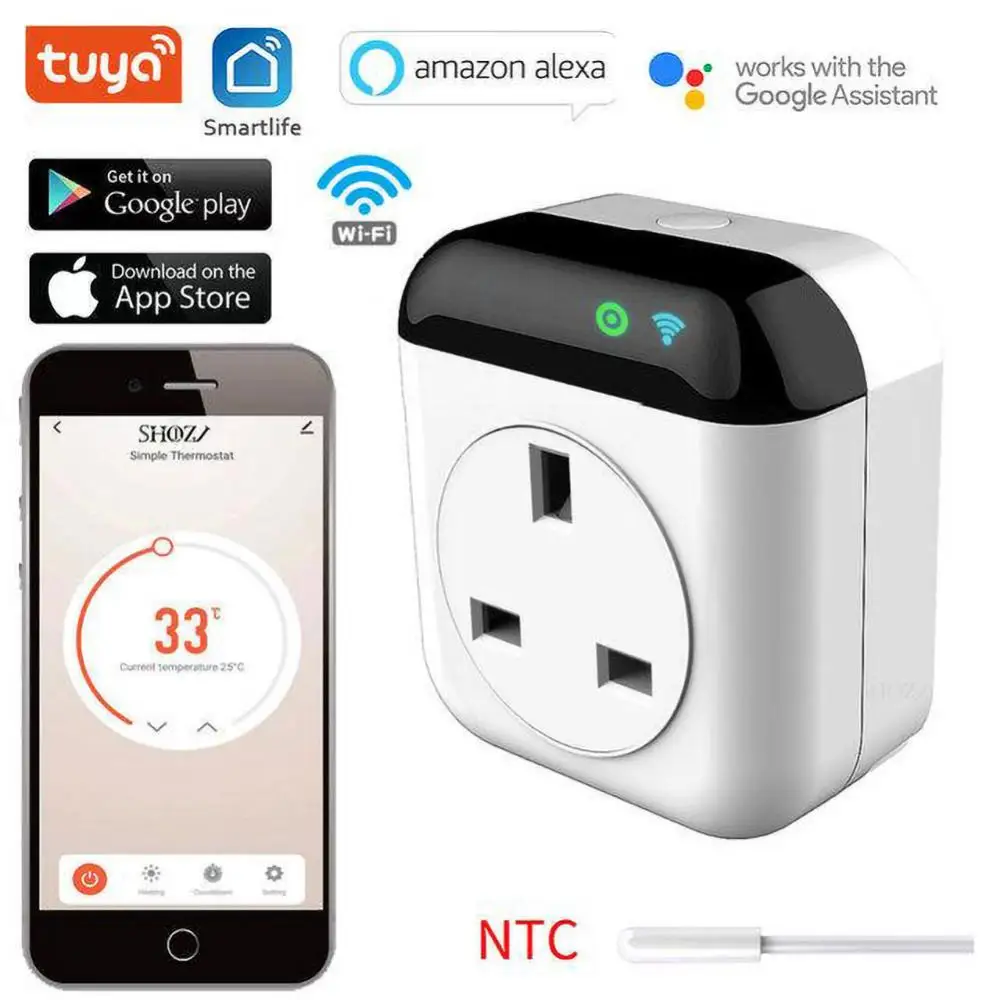 Description Picture 3 of itemTemperature Controller Tuya Wifi Programmable Wireless Plug-in Socket Smart Temperature Control System App Control 15a