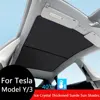 Sunshades For Tesla Model 3 Sunroof Highland 2025 Model Y 2020-25 Ice Cloth Buckle Sun Pare Glass Front Rear Skylight Accessory 1