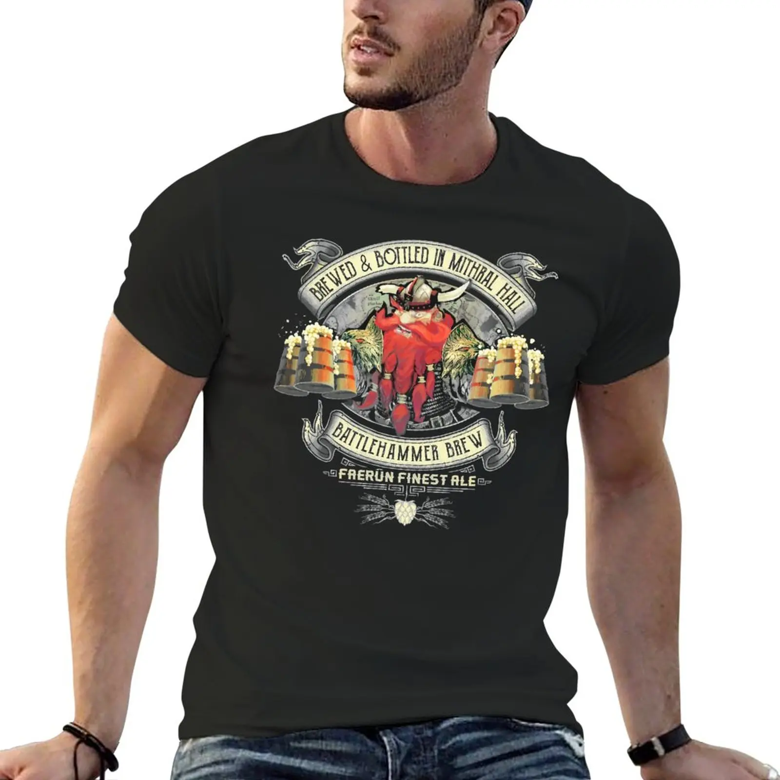 

Mithral Hall Battlehammer Brew Bruenor Faerun Dwarf Fourthpeak Frost Hills T-Shirt Aesthetic clothing designer t shirt men