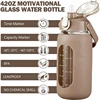 1000ML Glass Water Bottles With Straw, Glass Bottle With Silicone Sleeve And Time Marker, For Gym Home Office 2