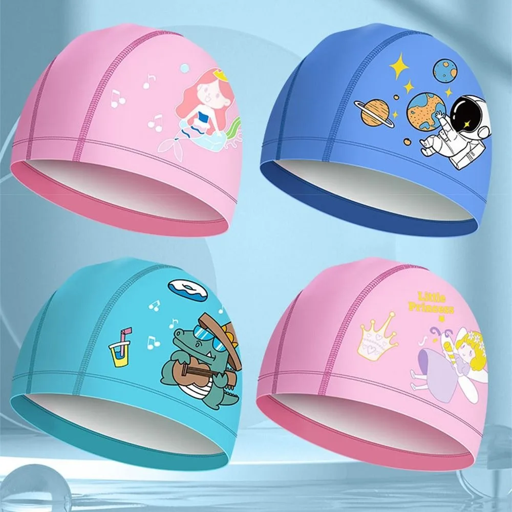 Swimming Cap Children's Swimming Hat Girl Boy Cute Cartoon Neutral Swimming Hat Waterproof Silicone Durable Ear Protector
