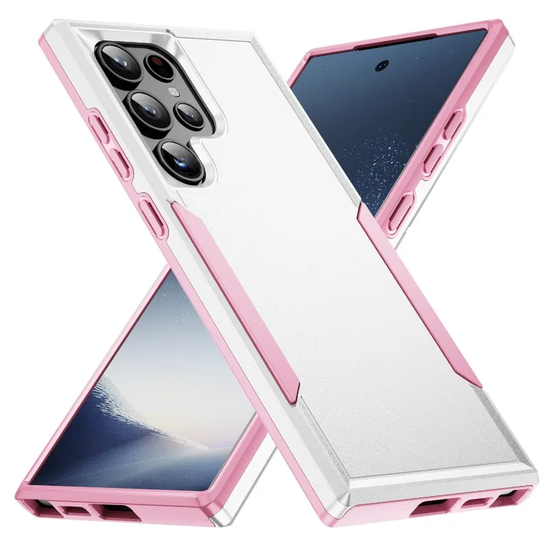 Kombinácia TPU + PC mäkkého a tvrdého luxusného panciera s dvojitou ochranou, nárazuvzdorného puzdra na mobilný telefón pre Samsung S24 23 22 21Ultra_voghion.com