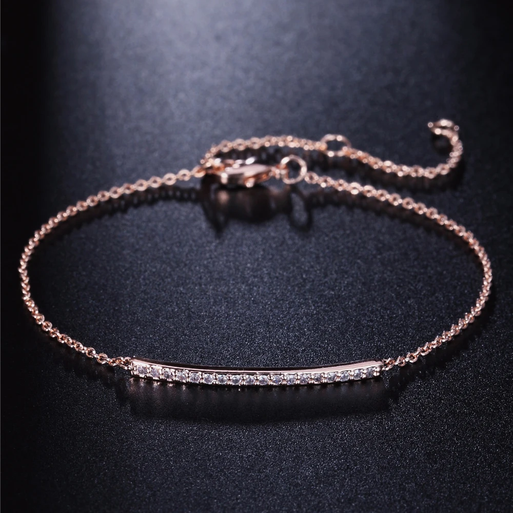 ZHOUYANG Top Qualität ZYH126 Concise Kristall Rose Gold Farbe Armband Schmuck Österreichischen Kristalle