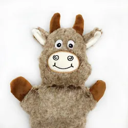 Durable Chew - Resistant Squeaky Plush Dog Toy - Interactive Teething and Training Aid (Cow)