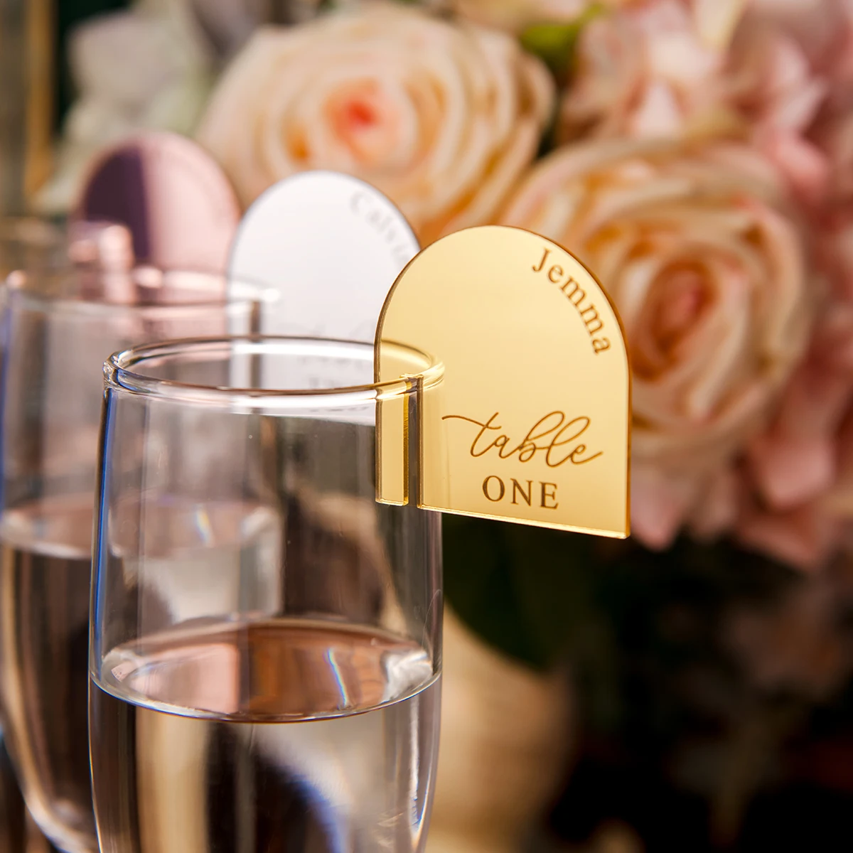 Personalized Acrylic Tags for Wedding Place Cards with Table Numbers Glass Marker Place Setting Drink Tag 10/ 20/ 30Pcs wooden wedding table cards acrylic heart tags