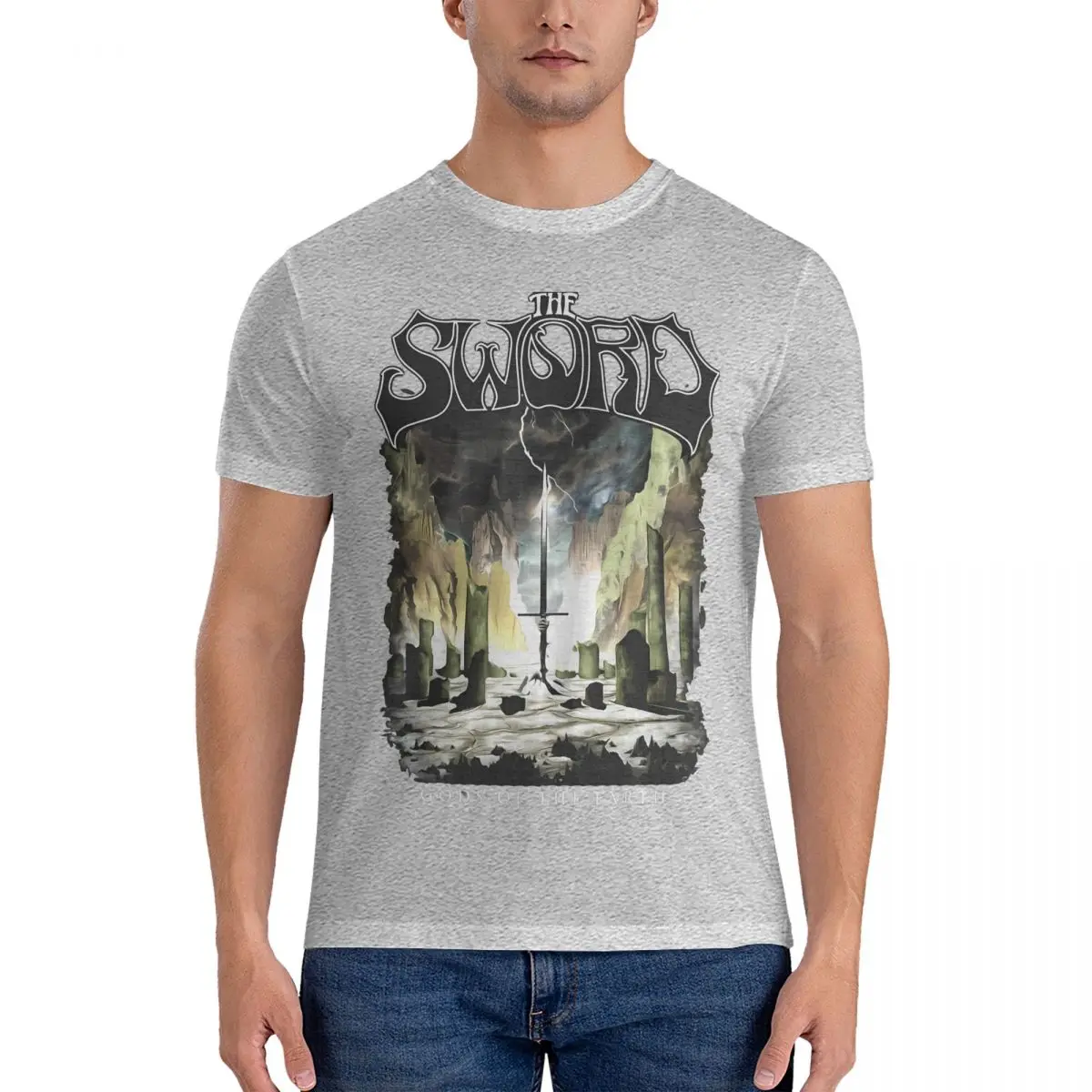 thumbnail image 1 of Camisetas de rock para hombre, de algodón, de la banda The Sword, divertidas camisetas de manga corta con cuello redondo, ideal como regalo de cumpleaños., 1 of 7