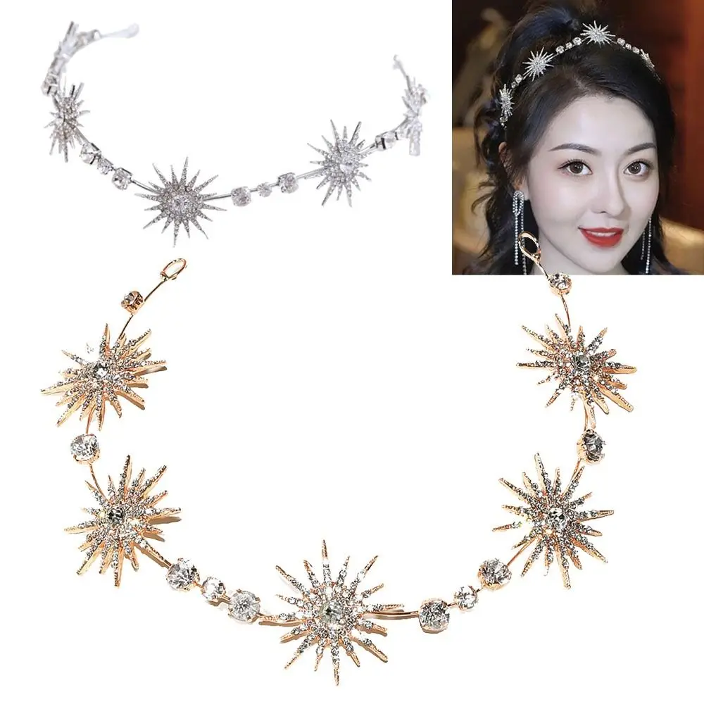 

Luxury Bridal Hair Jewelry Star Headpieces Crown Rhinestones Crystal Headbands Tiaras Brides Girls Headwear Wedding Accessories