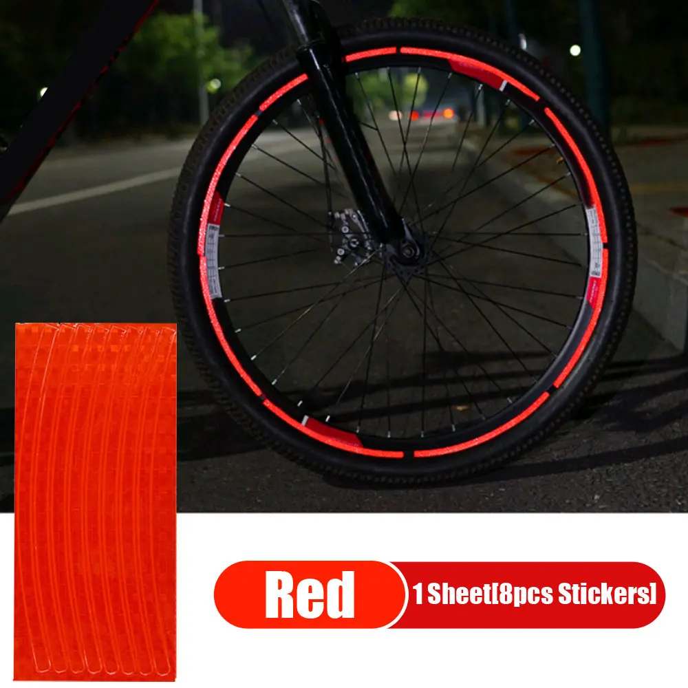 Description Picture 4 of itemBicycle Tire Reflective Sticker Wheel Spokes Tubes Strip Safety Warning Light Reflector Sticker Universal Bike Bicycle Stickers